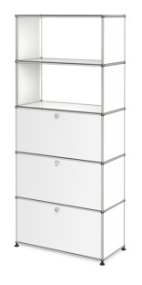 USM Haller Storage Unit with Drop-down Doors and Drawer Pure white RAL 9010