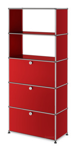 USM Haller Storage Unit with Drop-down Doors and Drawer USM ruby red