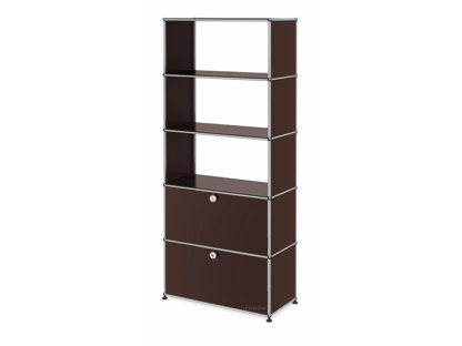 USM Haller Storage Unit with 2 Doors, without upper Rear Panels USM brown