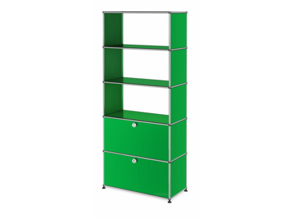 USM Haller Storage Unit with 2 Doors, without upper Rear Panels USM green