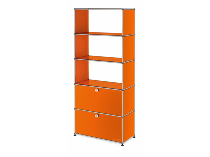 USM Haller Storage Unit with 2 Doors, without upper Rear Panels Pure orange RAL 2004