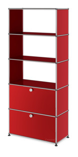 USM Haller Storage Unit with 2 Doors, without upper Rear Panels USM ruby red