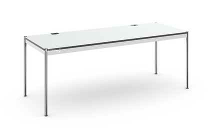 USM Haller Table Plus 200 x 75 cm|02-Pearl grey laminate|Without hatch