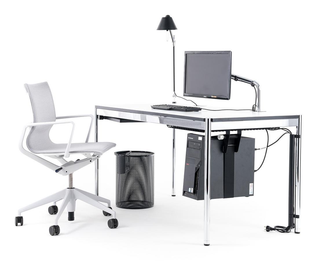 Black Linoleum Modern Office Table (T69) – USM Modular Furniture
