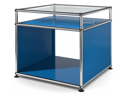 USM Haller Side Table with Extension Gentian blue RAL 5010