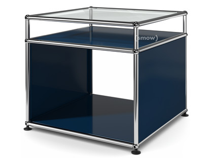 USM Haller Side Table with Extension Steel blue RAL 5011