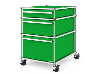 USM Haller Mobile Pedestal with 3 Drawers Type II (with Counterbalance) No locks|USM green