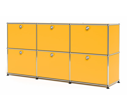 USM Haller Sideboard 50, Customisable Golden yellow RAL 1004|With 3 drop-down doors|With 3 drop-down doors