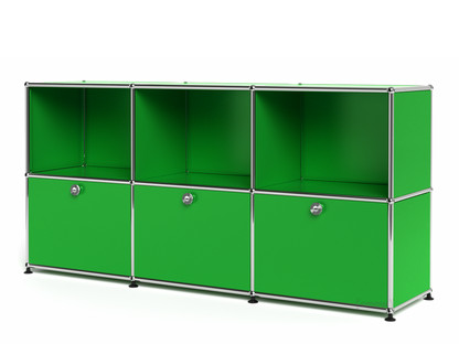 USM Haller Sideboard 50, Customisable USM green|Open|With 3 drop-down doors