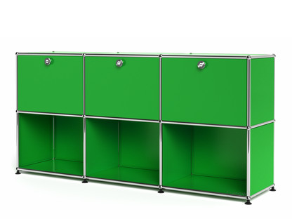 USM Haller Sideboard 50, Customisable USM green|With 3 drop-down doors|Open