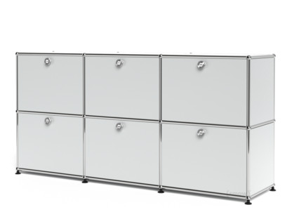 USM Haller Sideboard 50, Customisable USM matte silver|With 3 drop-down doors|With 3 drop-down doors