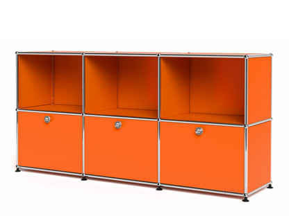USM Haller Sideboard 50, Customisable Pure orange RAL 2004|Open|With 3 drop-down doors