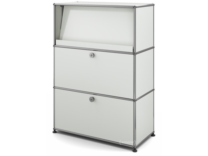 USM Haller Highboard M with Angled Shelf Light grey RAL 7035