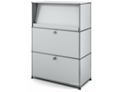 USM Haller Highboard M with Angled Shelf USM matte silver