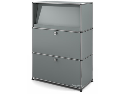 USM Haller Highboard M with Angled Shelf Mid grey RAL 7005