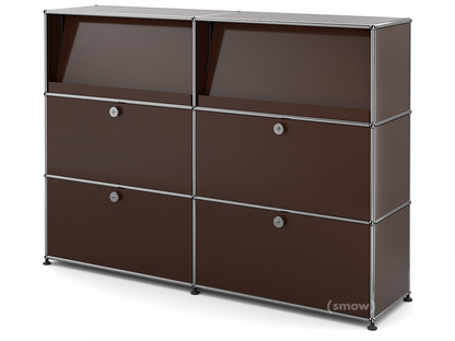 USM Haller Highboard L with Angled Shelves USM brown