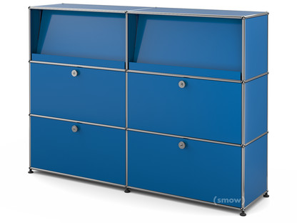 USM Haller Highboard L with Angled Shelves Gentian blue RAL 5010