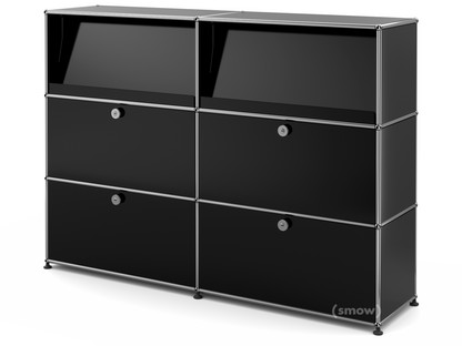 USM Haller Highboard L with Angled Shelves Graphite black RAL 9011