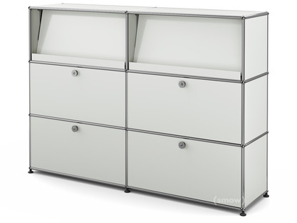 USM Haller Highboard L with Angled Shelves Light grey RAL 7035