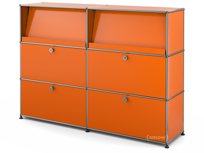 USM Haller Highboard L with Angled Shelves Pure orange RAL 2004