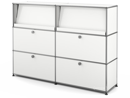 USM Haller Highboard L with Angled Shelves Pure white RAL 9010