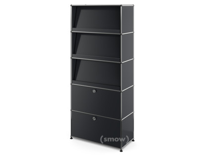 USM Haller Storage Unit with 3 Angled Shelves Anthracite RAL 7016