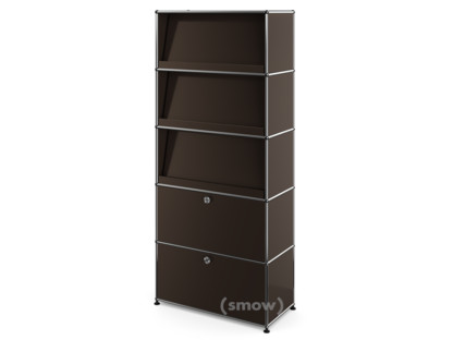 USM Haller Storage Unit with 3 Angled Shelves USM brown