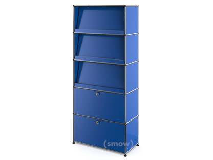 USM Haller Storage Unit with 3 Angled Shelves Gentian blue RAL 5010