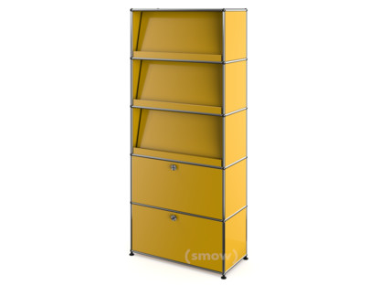 USM Haller Storage Unit with 3 Angled Shelves Golden yellow RAL 1004