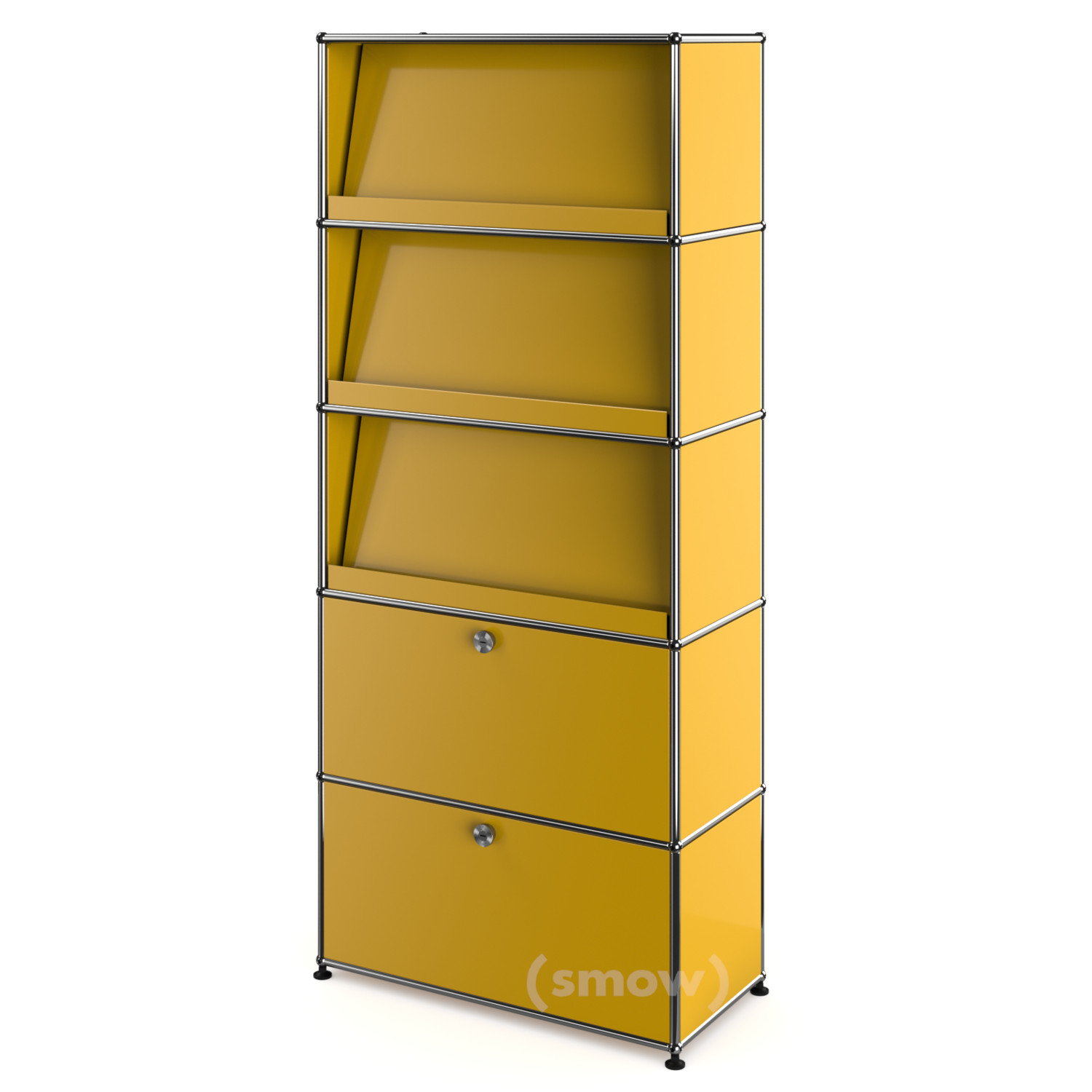 Usm Haller Storage Unit With 3 Angled, Yellow Shelving Unit