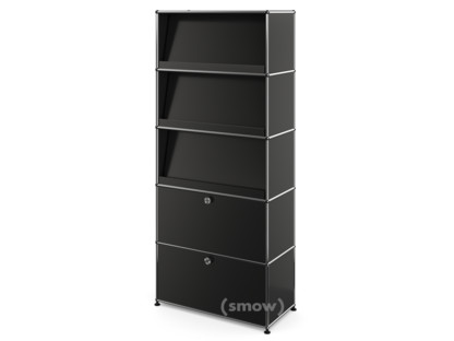 USM Haller Storage Unit with 3 Angled Shelves Graphite black RAL 9011