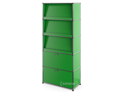 USM Haller Storage Unit with 3 Angled Shelves USM green
