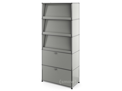 USM Haller Storage Unit with 3 Angled Shelves Light grey RAL 7035