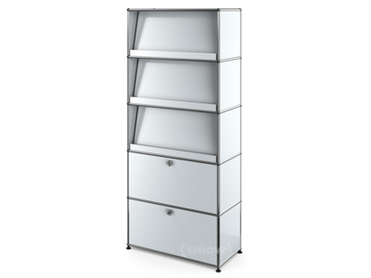 USM Haller Storage Unit with 3 Angled Shelves USM matte silver