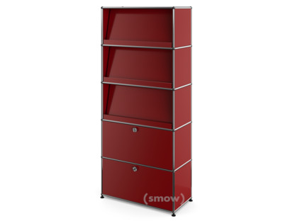 USM Haller Storage Unit with 3 Angled Shelves USM ruby red