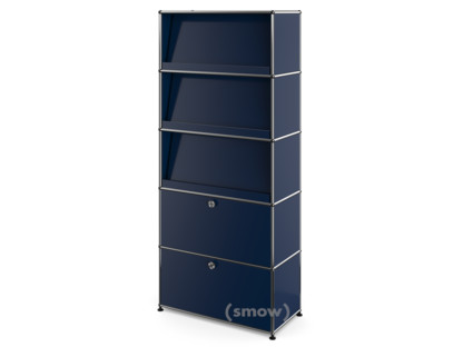 USM Haller Storage Unit with 3 Angled Shelves Steel blue RAL 5011