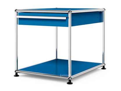 USM Haller Side Table with Drawer Gentian blue RAL 5010