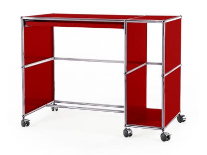 USM Haller Desktop on Castors Type 1 USM ruby red