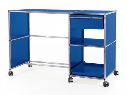 USM Haller Desktop on Castors Type 2 Gentian blue RAL 5010