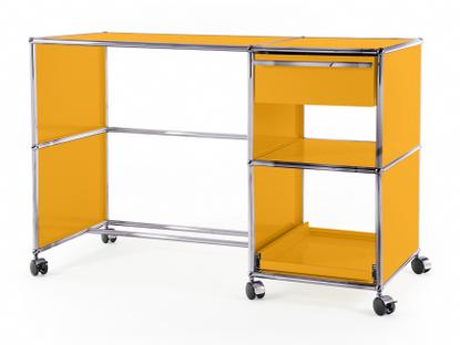 USM Haller Desktop on Castors Type 2 Golden yellow RAL 1004