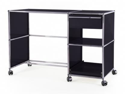 USM Haller Desktop on Castors Type 2 Graphite black RAL 9011