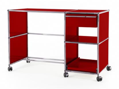 USM Haller Desktop on Castors Type 2 USM ruby red