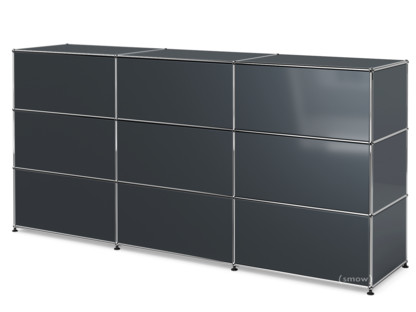 USM Haller Counter Type 1 Anthracite RAL 7016|225 cm (3 elements)|50 cm