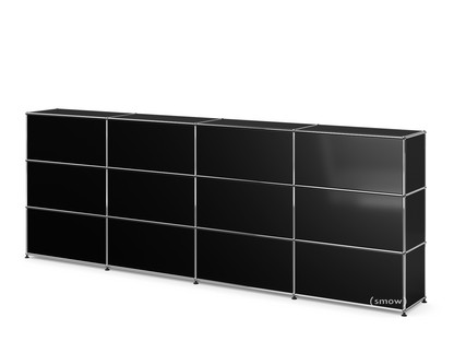 USM Haller Counter Type 1 Graphite black RAL 9011|300 cm (4 elements)|35 cm