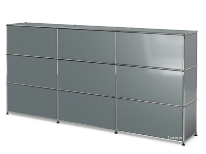 USM Haller Counter Type 1 Mid grey RAL 7005|225 cm (3 elements)|35 cm