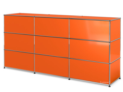 USM Haller Counter Type 1 Pure orange RAL 2004|225 cm (3 elements)|50 cm