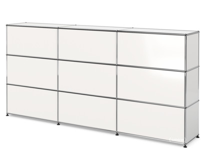 USM Haller Counter Type 1 Pure white RAL 9010|225 cm (3 elements)|35 cm