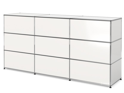 USM Haller Counter Type 1 Pure white RAL 9010|225 cm (3 elements)|50 cm