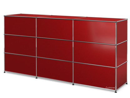 USM Haller Counter Type 1 USM ruby red|225 cm (3 elements)|50 cm