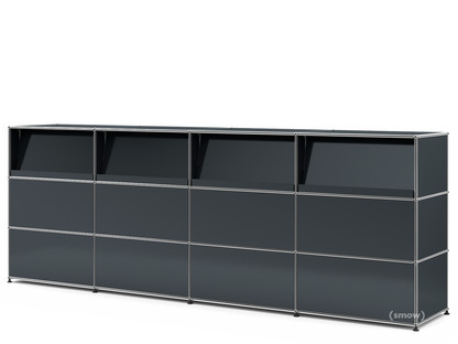 USM Haller Counter Type 2 (with Angled Shelves) Anthracite RAL 7016|300 cm (4 elements)|50 cm